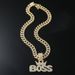 Hip Hop Exaggerated Crown Letter Pendant Cuban Nightclub Personalized Bounce Men's Necklace Accessories_ipsvogv.com