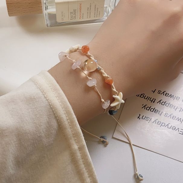 Fashionable And Popular Sweet Water Droplet Starfish Colored Gravel Bracelet, Female Niche Design, Minimalist Bracelet_ipsvogv.com
