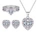 Women's Jewelry Set Love Jewelry Set 3 Piece Set 925 Sterling Silver Ring Pink Diamond Ring Heart Shaped Zircon Earrings Niche Necklace_ipsvogv.com