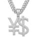 Trendy Diamond Shining Letter Pendant Necklace Hiphop Street Bounce Diamonds New Product_ipsvogv.com
