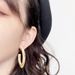 Atmospheric 2024 New High-end Ring Temperament Metal Hollow Ear Shaped Earrings_ipsvogv.com