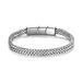 Hip Hop Men's Simple Trendy Reversible Stainless Steel Three-Section Magnetic Clasp Braided Bracelet_ipsvogv.com