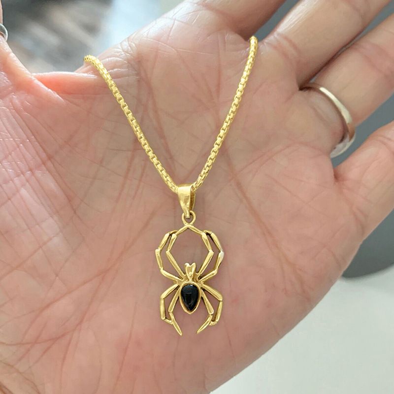 Cao Shi Fashion Personalized Halloween Ghost Spider Necklace New Exaggerated Accessories_ipsvogv.com