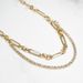 Trendy diamond studded geometric gold double layer color preserving snake bone chain Copper plated real gold K necklace for women_ipsvogv.com