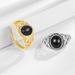 Elliptical Black Red Agate Ring, Men's And Women's Vintage Jewelry, Ethnic Style, Cuban Grid, Open-door Jewelry_ipsvogv.com