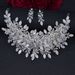 New Headdress Earrings Set Bridal Wedding Dress Accessories Diamond Studded Thick Headband_ipsvogv.com