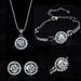 Women's Jewelry Set Zircon Necklace Crystal Earrings Diamond Bracelet Ring Accessories Gifts Free Gifts_ipsvogv.com