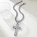 Cross full diamond pendant personality alloy Cuban chain niche street style hip hop necklace_ipsvogv.com