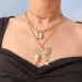 Iced Out Chains Butterfly Necklaces Gold Women Link Tennis Chain Bling Crystal Rhinestone Animal Lock Pendant Fashion_ipsvogv.com