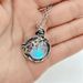 Moonstone Necklace, Female Personality, Leaf Wrapped Pendant, Bohemian Style Necklace_ipsvogv.com