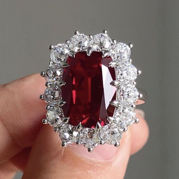 Sanjie's New Red Women's Ring Ins Classic Style Inlaid With Zircon Jewelry_ipsvogv.com