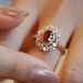 exquisite Treasure And Red Color Advanced Zircon Hollow Diamond For Women, Super Beautiful French Style Simple Opening Women,_ipsvogv.com