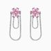 Korean Style Romantic Dazzling Pink Flower Ear Stud Women's Pink Gemstone Clavicle Chain Necklace Women's Trendy Jewelry choker_ipsvogv.com