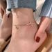 Electrocardiogram Anklet Women's Love ins Internet Celebrity Girl Sense Student Rose Gold Fresh Titanium Steel Color-free Foot Chain_ipsvogv.com