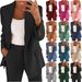 Women's new fashion button slim lapel cardigan temperament blazer suit_ipsvogv.com