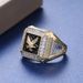 Cao Shi's Best-selling New Atmospheric Men's Electroplated Eagle With Diamond Surrounding And Gold Plated Rings_ipsvogv.com