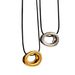 Unisex Autumn And Winter INS Gold Plated Titanium Steel Polished Circle Leather Rope Gold And Silver Necklace_ipsvogv.com