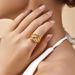 Heavy metal color preserving love ring copper plated with K real gold stacking fashion irregular texture retro ring_ipsvogv.com
