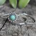 Sanjie 2025 New Creative Set Thai Silver Craftsmanship Holder Elliptical Inlaid Turquoise Ring_ipsvogv.com