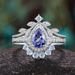 Sanjie's New Blue Ring Alloy Inlaid With Water Droplet Zircon Three Piece Ins Jewelry Set For Women_ipsvogv.com