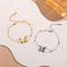 Double Layer Stainless Bracelet, Simple Girls' Frosted Butterfly Necklace, Spherical Titanium Steel Versatile_ipsvogv.com