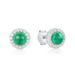 Cultivated Emerald S925 Silver Earrings Round Emerald Simple Earrings Renewable Gemstone_ipsvogv.com