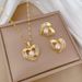 【 Titanium Steel 】 Necklace Earring Light Luxury Full Diamond Love Pearl Personalized Temperament Banquet Earrings Set_ipsvogv.com