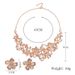 Exaggerated Necklace Earring Set Women's Fashion Alloy Chain Flower Bride Accessories_ipsvogv.com