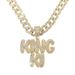 Double Row Full Diamond KINGKI Letter Pendant, Hip-hop Cuban Necklace Jewelry, Personalized Accessories_ipsvogv.com