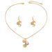 Minimally designed new Forest college style women's necklace earring set, niche inlaid zircon earrings, long collarbone_ipsvogv.com