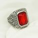 Fashion personality retro Viking rune ring trend simple colored gemstone men's ring_ipsvogv.com
