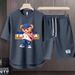 Men's Clothing 2024 Waffle Casual Summer Suit Men's Loose Teen Short sleeved T shirt Shorts Handsome Two piece Suit_ipsvogv.com