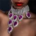 Luxury blue diamond tassel necklace Summer new water drop multi layer sexy accessories necklace for women_ipsvogv.com