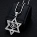 Hip Hop New Titanium Steel Gold-Plated Inlaid Diamond Star Of David Pendant Men's Hexagram Necklace_ipsvogv.com