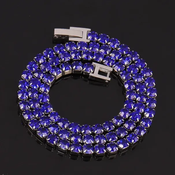 2025 New Arrivals 316L 4mm Stainless Steel For Women Men's Hip Hop Tennis Chain Necklaces Color Crystal Zircon Choker Necklace Jewelry_ipsvogv.com
