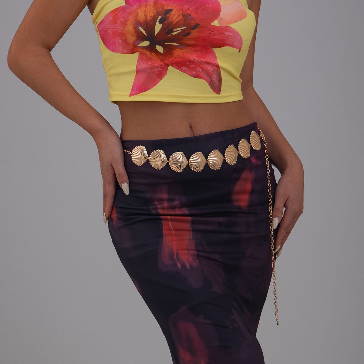 Beach Vacation Fan Shell Female Waist Sexy Metal Body Chain_ipsvogv.com