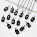 hot selling stainless steel 26 English men and women fashion black square capital English titanium steel necklace_ipsvogv.com