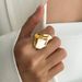 Irregular Metal Pleated Concave Convex With Female Ins Style Design, Square Embossed Open Ring_ipsvogv.com