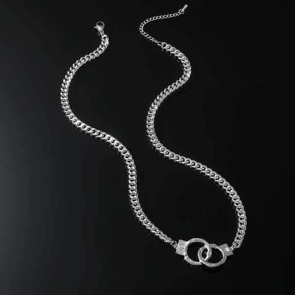 New personalized handcuffs hip-hop pendant fashion necklace_ipsvogv.com