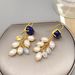 Super Immortal Freshwater Pearl Baroque Tassel Light Luxury Long Natural Lapis lazuli Personalized Earrings for Women_ipsvogv.com