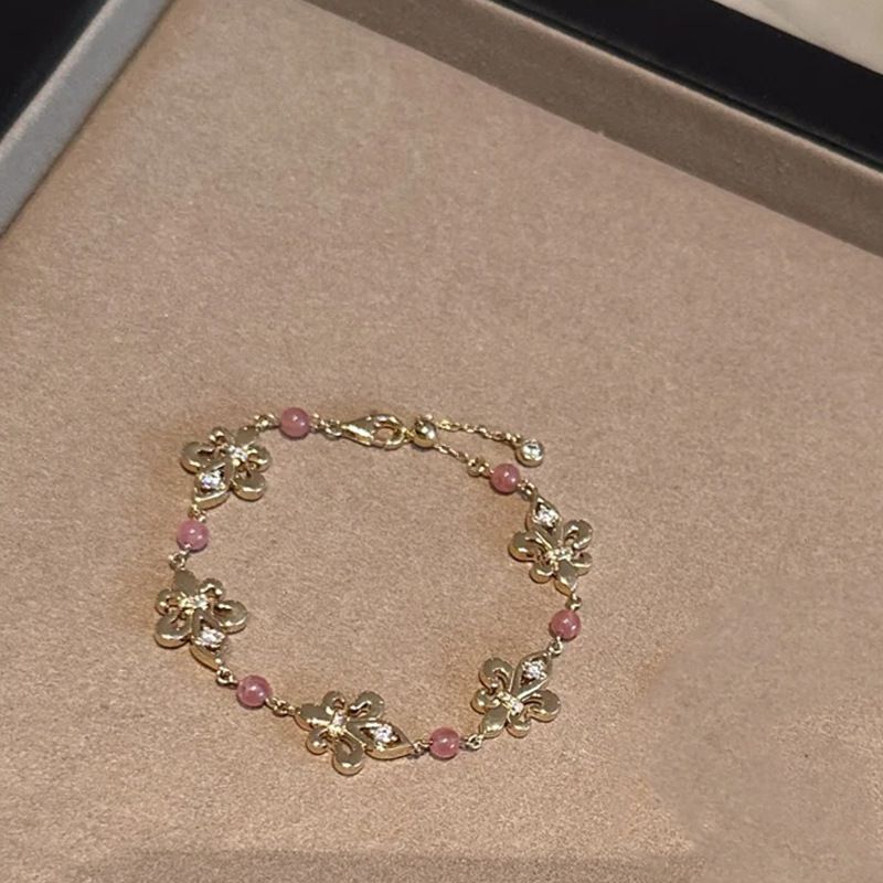 Fresh, Sweet, Exquisite, Versatile Micro Inlaid Zircon Iris Bracelet, Light Luxury, High End Handmade For Women_ipsvogv.com