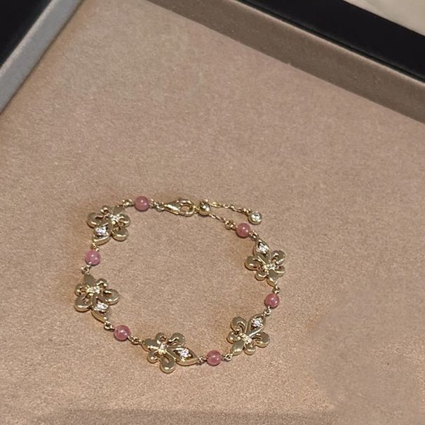 Fresh, Sweet, Exquisite, Versatile Micro Inlaid Zircon Iris Bracelet, Light Luxury, High End Handmade For Women_ipsvogv.com