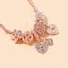 Family Love Brilliant Diamond Rose Gold Beaded Hollow Carved Women's Decorative Bracelet_ipsvogv.com