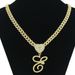 Hip Hop Flower Grass Body 26 English Letter Pendant Necklace Heart Button Full Diamond Cuban Chain Accessories_ipsvogv.com