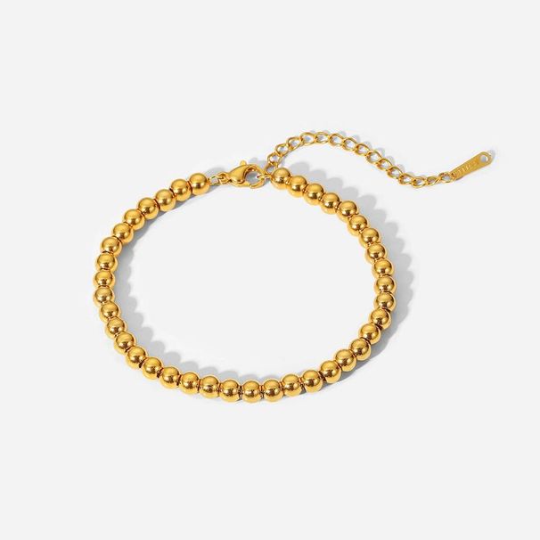 INS Style New Titanium Gold Ball Stainless Steel Geometric Women's Bracelet Jewelry_ipsvogv.com