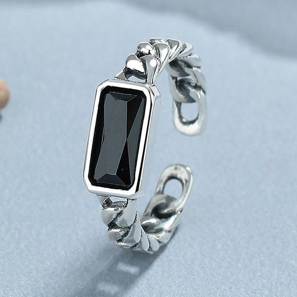 Square For Ring Zircon New Chain Men And Women, Used Black Diamond Open End Temperament Ring, Handheld Jewelry Women, ,_ipsvogv.com