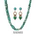 Natural Stone Blue Pine Multi-layer Necklace Earring Set_ipsvogv.com
