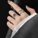 South neutral style irregular niche design sense index finger ring pure silver simple hand adornment girl_ipsvogv.com