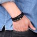 Stainless steel multi-layer black leather woven bracelet, popular men's bracelet_ipsvogv.com
