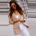 Women's Clothing Autumn and winter women's long sleeved small suit temperament professional slim top coat_ipsvogv.com